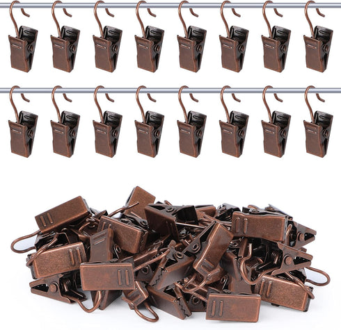 JANYUN 30 Pack Mini Heavy-Duty Hook Clip Set Curtain Clips for Photos Home Decoration Art Craft Display (Copper)...