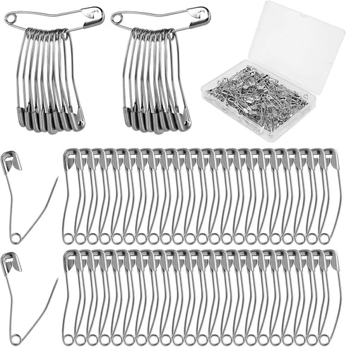 100pcs Curved Safety Pins, 1.26 Inch Sewing Safety Pins Curved Basting Pins Quilting Pins Curved Bent Safety Pins Accessories for Crafting Quiltin...