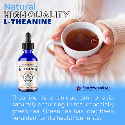 FWS L Theanine Liquid Drops, 200mg 99% Pure Bioactive L-Theanine, Organic, Natural, Vegan, Non GMO Helps to Promote Calmness, Relaxation, Improved...