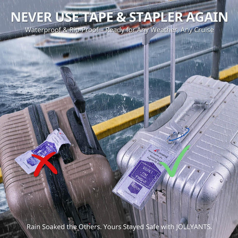 Cruise Ship Essentials for Carnival, Princess, NCL, MSC by JOLLYANTS, Cruise Luggage Tag Holders, Cruise Must Haves Waterproof & Reusable...