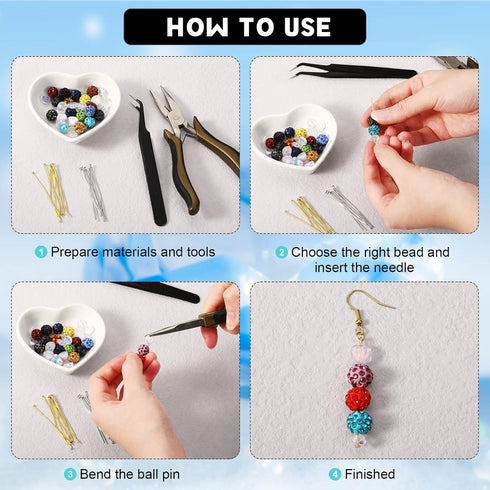 Sureio 500 Pieces Flat Head Pins for Jewelry Making 2 Inch Straight Metal End Headpins DIY Findings with Plastic Box for Craft Earring Bracelet Ne...
