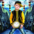 Skeleteen Jumbo Gold Clock Necklace - White Rabbit Clock, 8" Hip Hop Rapper Clock - 1 Piece...
