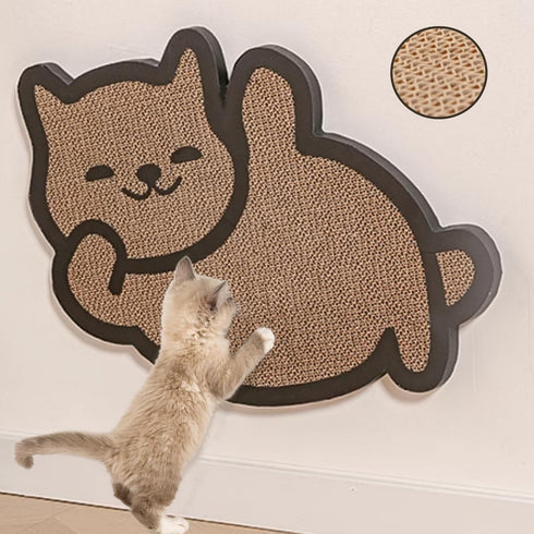 Cardboard Cat Scratcher, Cat Scratching Board for Indoor Cats, Floor or Wall Mounted Vertical Scratcher, Cute Durable Cat Scratcher, Ideal for Cat...