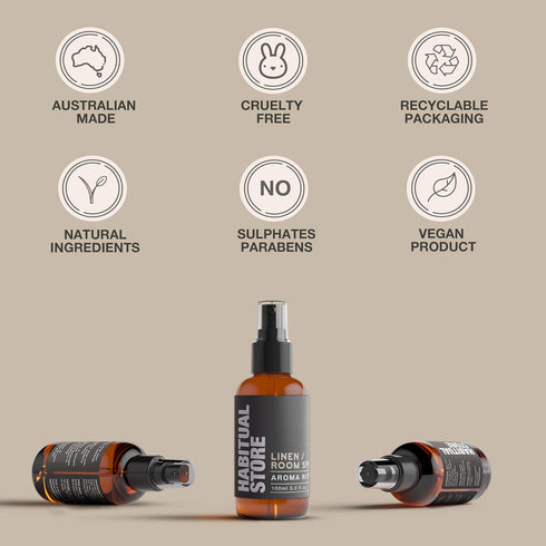 Australian Made Natural Linen and Room Spray. Pure Essential Oil Pillow Spray, Linen Mist Fabric Spray. Room Scent Freshener. Aromatherapy Linen S...