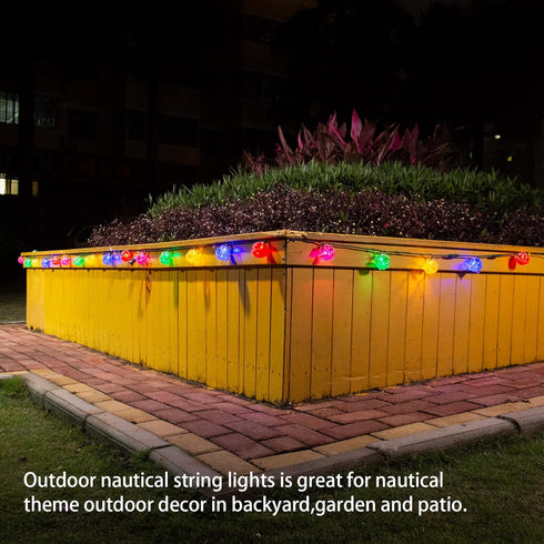 Nautical Lights String Plug in , 10 LED Buoy String Lights Home Tiki Bar Decorations, Nautical Fishing Float String Lights Coastal Beach Theme for...