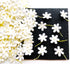PL Set of 50 Tiny White Flowers Embellishment with Thread stem Size 0.55" Mulberry Paper Flowers Craft Supplies Scrap Booking Embellishments for s...