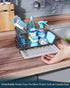 Consumest Sink Caddy-Kitchen Sponge Holder + Dish Brush Holder for Kitchen Sink, Sink Organizer with Drip Tray for Countertop Stainless Steel Rust...