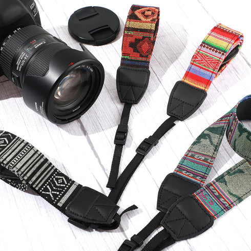 4 Pieces Woven Vintage Camera Strap for All DSLR SLR Camera Universal Neck Shoulder Strap for Men Women Photographers, 4 Styles...