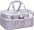 Circles Gray Storage Caddy - Circles Body, Handles and Lining, Solid Trim, Gray and White, Two Handles, 12 in x 6 in x 8 in...