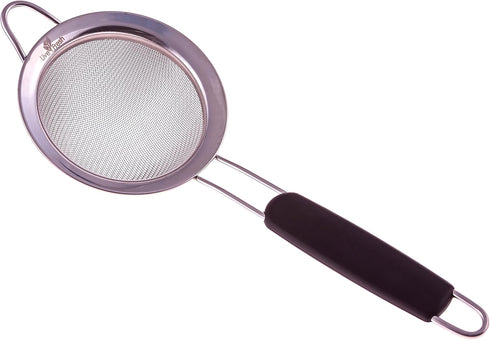 Fine Mesh Stainless Steel Mini Tea Strainer with Non Slip Handle - 3 inch - Ideal Size for Straining Teas and Cocktails or Sifting Flour, Sugar, S...