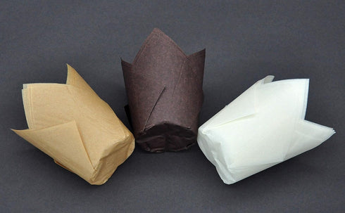 Large Greaseproof paper Wrappers Muffin Baking cupcake cups liners, 2-1/4" x 4" Natural,Brown,White 3 colours in a box Tulip Baking Cups Holders 1...