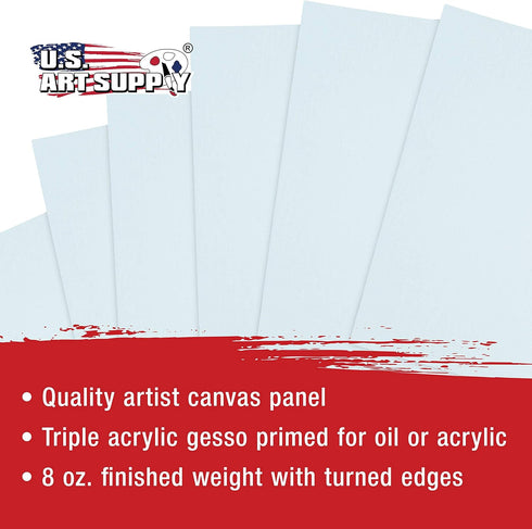 US Art Supply 5 X 5 inch Professional Artist Quality Acid Free Canvas Panel Boards for Painting 12-Pack (1 Full Case of 12 Single Canvas Board Pan...
