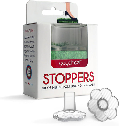 GoGoHeel STOPPERS Heel Protectors – Clear Heel Covers for High Heels, Stop Sinking on Grass – Made in USA (X-Small, 1 Pair)...