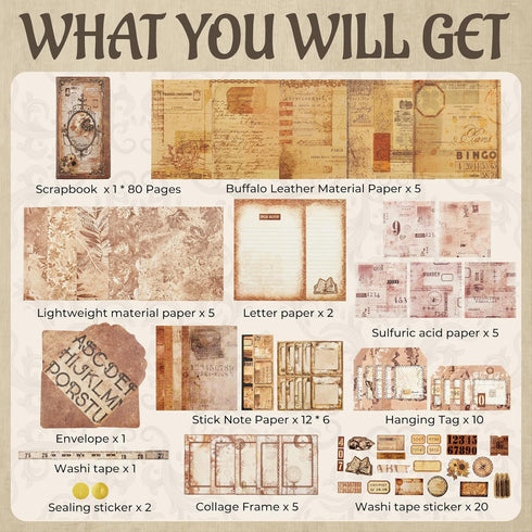 Funto Scrapbooking Kit, The Love Poems Series - Tales of Begonias, Ideal Gift Box Packaging, Perfect for Bullet Scrapbooking Materials, Planner DI...