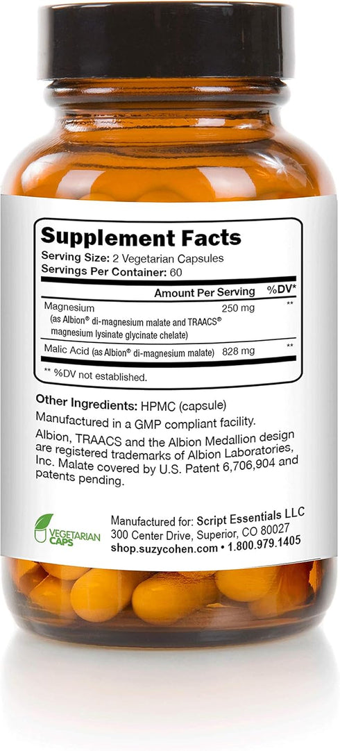 Chelated Magnesium Capsules - Supports Nerve and Muscle Function - 90 Capsules - by Suzy Cohen, RPh...