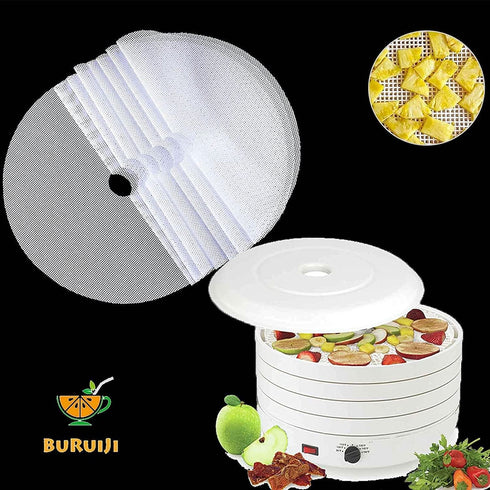 10pcs Round Silicone Dehydrator Sheets,13in Non-stick Fruit Dehydrator Mats,Reusable Steamer Mat Mesh Sheet for Fruit Dryer (10, 13x13inch)...