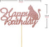Happy Birthday Cake Topper Rose Gold Glitter Cat Cake Topper Cat Theme Birthday Party Cake Decoration...