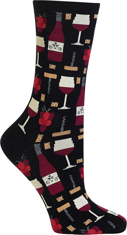 Hot Sox Women's Fun Cocktail Drinks Crew Socks-1 Pair Pack-Happy Hour Cool & Funny Gifts...