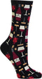 Hot Sox Women's Fun Cocktail Drinks Crew Socks-1 Pair Pack-Happy Hour Cool & Funny Gifts...