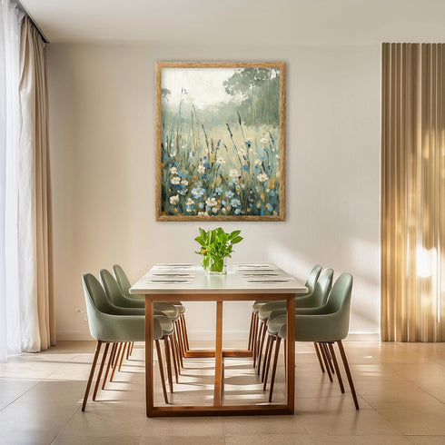 Posterizer 1 pcs-tranquil meadow scene-field of flowers in oil painting style 6-Landscape & Nature Art-Floral & Botanical Art-Decor for Home & Off...