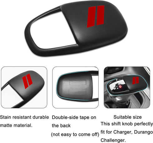 SENSHINE Gear Shift Knob Head Cover Trim for Dodge Charger Challenger Accessories 2015-2023 2024 Durango 2016-2024 ABS Interior Shell Insert Decor...