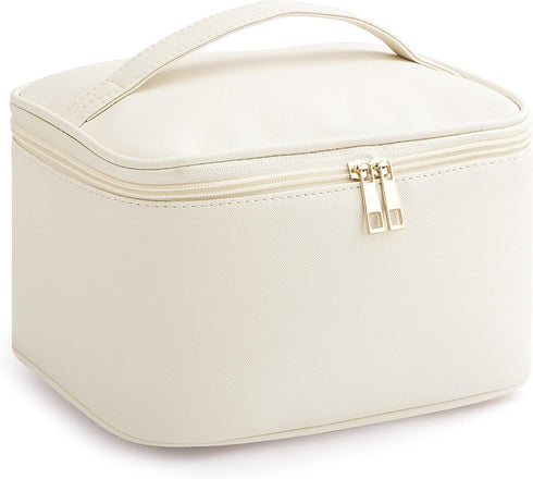 Makeup Bag for Women Large Travel Makeup Bag Organizer Portable Toiletry Bag Cute Makeup Bags Waterproof Leather Cosmetic Bag Makeup Case with Rem...