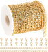YOUBEIYEE 10 Meters Aluminum Jewelry Making Chains Bulk Delicate Embossed Curb Link Chain Gold Plated Chain on Spool with Jewelry Making Supplies...
