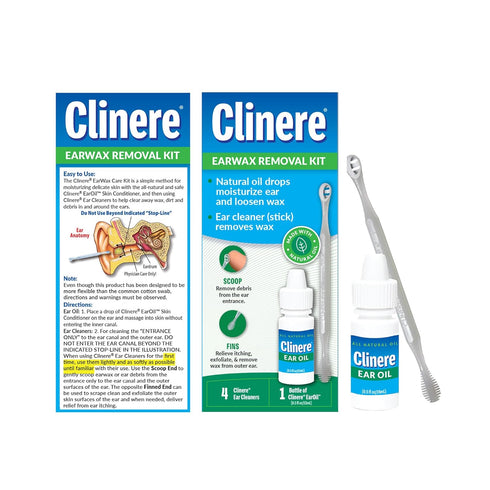 Clinere Ear Oil Conditioner & Ear Cleaners Cleaning Care Kit, 1 Ea, 1count, 4 Ear Tips...