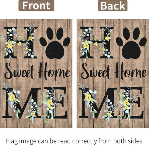 Home Sweet Home Spring Summer Garden Flag 12 x 18 Inch Lawn Flag Double Sided Printed with Pattern Outdoor Yard Welcome Flag Farmhouse Seasonal Ou...