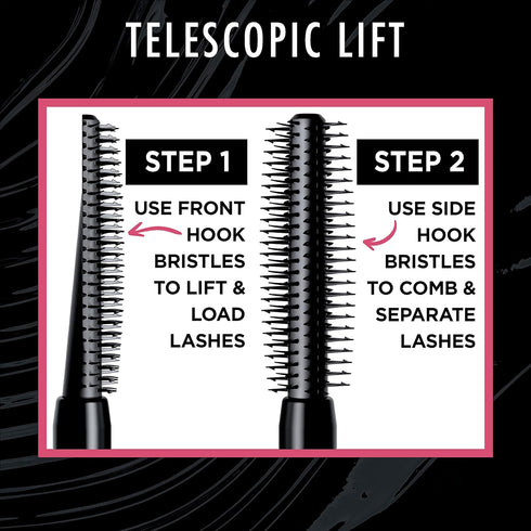 L’Oréal Paris Telescopic Lift Washable Mascara, Lengthening and Volumizing Eye Makeup, Lash Lift with Up to 36HR Wear, Black, 0.33 Fl Oz...