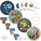 Picoey Modern Flower Heart Embroidery Kit for Beginners with Pattern and Instructions,4 Pack Cross Stitch Kits,2 Wooden Embroidery Hoops,Threads a...
