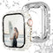 NewWays 2-Pack 2 in 1 Waterproof Bling Case for Apple Watch 41mm Screen Protector, Full Glitter Diamond Rhinestone Bumper Face Cover for iWatch Wo...