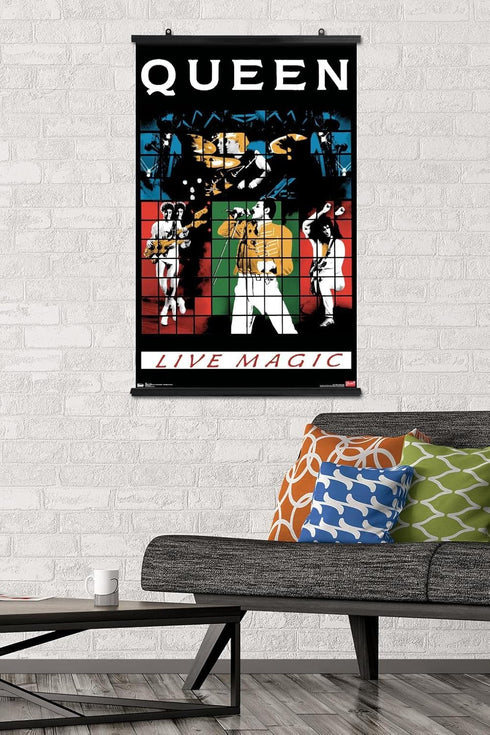Trends International Queen - Live Magic Wall Poster, 22.375" x 34", Premium Poster & Clip Bundle...
