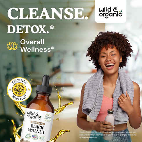 Black Walnut Tincture - Detox Cleanse w/Black Walnuts Organic - Black Walnut Hull Tincture for Digestive Health - Gut Cleanse Detox w/Black Walnut...