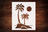 Reusable Palm Trees, Beach, Sun & Moon Stencil 8.5" x 11" - Idyllic Scenery Design for Creative Projects...