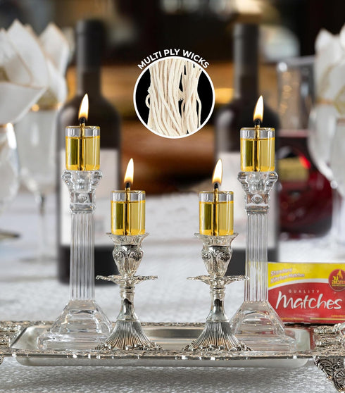 Ner Mitzvah Natural Smokeless Cotton Wicks – 50 Count (Approx.) 39 Ply Thin for Oil Cup Candle – Replacement Wicks...