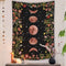 Rexful Moonlit Garden Tapestry, Moon Phase Surrounded by Plants and Flowers Black Wall Hanging Blanket 44×60 inch...