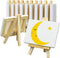 FIXSMITH 3x4 Inch Mini Stretched Canvas Easel Set- Bulk Pack of 12,Set Contains 12 Mini Rectangle Canvases &12 Mini Easels,Small White Art Canvase...