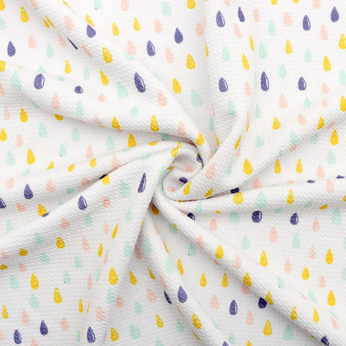 David accessories Water-Drop Pattern Bullet Printed Liverpool Textured Printing Fabric 4 Way Stretch Spandex Knitting Fabric by Yard for Headwrap ...