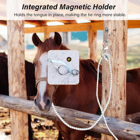 Horse Tie Ring, Horse tack and Supplies, Safe Horse Accessories,Horse Training Equipment with Eye Bolt,Quick snap,Humane Way Tie Ring,Prevent Hors...