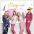 Mocsicka Sleepover Party Backdrop Sleepover Pajamas Pillow Fight Pink Girl Party Decorations Slumber Party Banner Photography Background Cake Tabl...