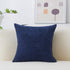 Home Brilliant Euro Sham Striped Decorative Corduroy Pillow Cover 24x24 Velvet Large Couch Throw Pillow Cover for Bedroom, 24 inch (60cm), Navy Bl...