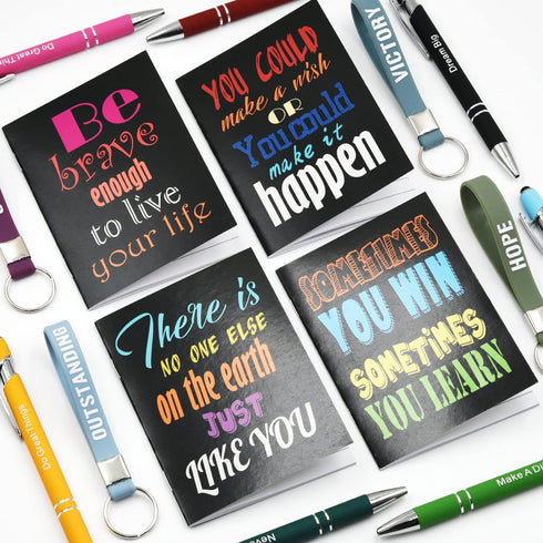 Inspirational Gifts Notepads Motivational Ballpoint Pens Inspirational Quotes Key chains for Woman Motivational Journal Notebook Bulk for School O...