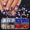 12 Grids 4th of July Nail Art Glitters Sequins 3D Holographic Nail Glitter Flakes Independence Day Nails Sequins Mixed Color Star Nail Flakes Lase...