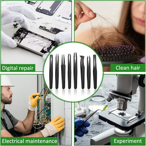 8 Pieces Carnivorous Plant Venus Fly Trap Feeding Tweezers Food Tongs 8 Styles Black Feeding Tongs Carbon Fiber Food Tweezers for Flytraps Pitcher...