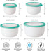 Oggi Prep, Store & Serve Plastic Bowl w/See-Thru Lid- Dishwasher, Microwave & Freezer Safe, (1.4 qt) White/Aqua...