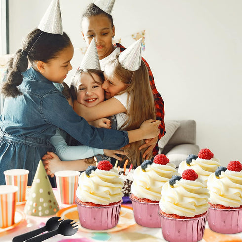 5.5 Oz Foil Muffin Cups Muffin Tins 50 Pack,LNYZQUS Jumbo Cupcake Liners With Lids,Disposable Ramekins Pans Cupcake Cups Wrappers,Cupcake Baking C...