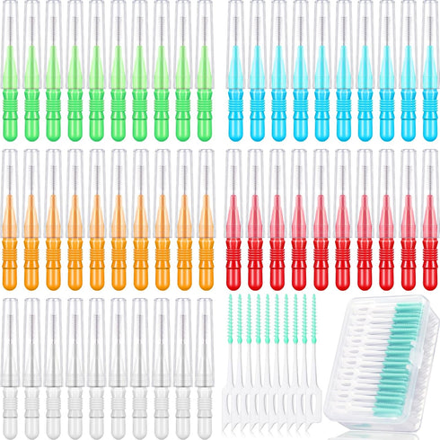 350 Pieces Interdental Brush Tooth Floss Tooth Cleaning Tool Toothpick Dental Tooth Flossing Head Oral Dental Flosser Teeth Soft Dental Picks Refi...
