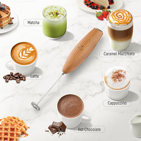 Zulay Powerful Milk Frother for Coffee with Powerful Motor - Handheld Frother Electric Whisk, Milk Foamer, Mini Mixer & Coffee Blender Frother for...