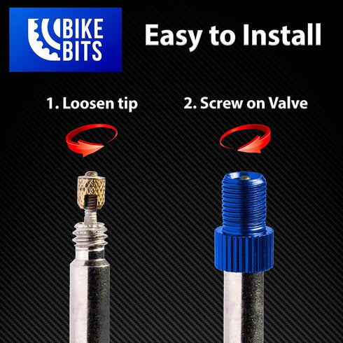 Presta Valve Adapter - Convert Presta to Schrader - French/UK to US - Inflate Tire Using Standard Pump or Air Compressor...
